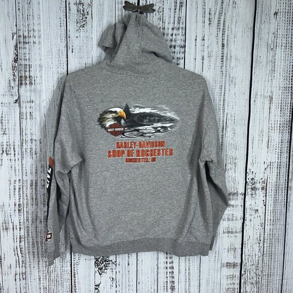 Lot of 4 Harley Davidson Mens Hoodies Sweatshirts Size L Motorcycle Biker Y2K - Picture 5 of 9